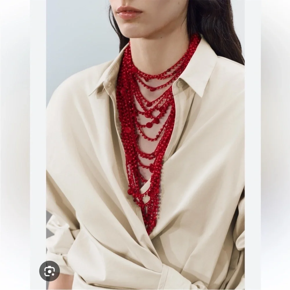 TREND NEW  ZARA BEADED SHELL NECKLACE
🚨FINAL PRICE NO DISCOUNT